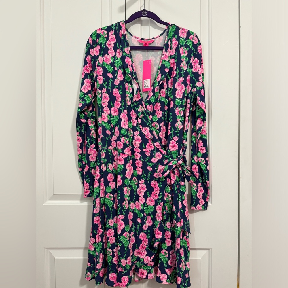 NWT Lilly Pulitzer XL Mirelle Romper in Oyster Bay Navy print